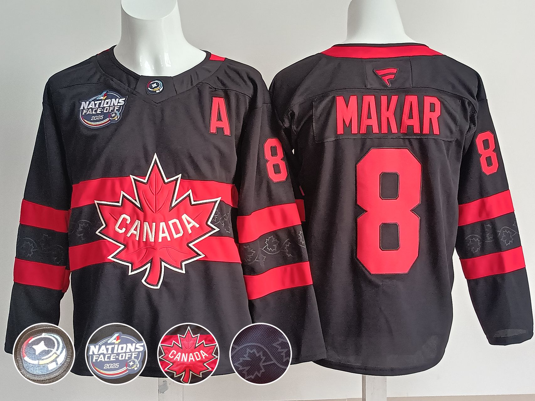 Men Canada #8 Makar Black 2025 Fanatics Home Premium NHL Jersey